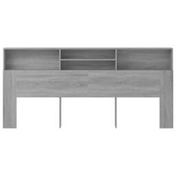 Berkfield Home Headboard Cabinet Grey Sonoma 220x19x103.5 cm - thumbnail 3