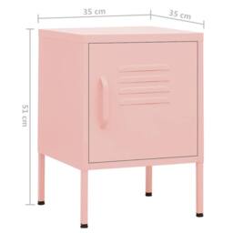Berkfield Home Nightstands 2 pcs Pink 35x35x51 cm Steel - Size: 35 x 35 x 51 cm - thumbnail 9