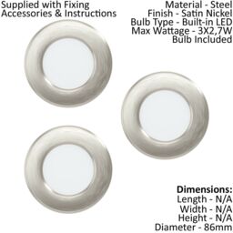Loops 2 PACK 3 PACK Recessed Ceiling Downlight Satin Nickel Steel 2.7W LED in Metallics - thumbnail 2