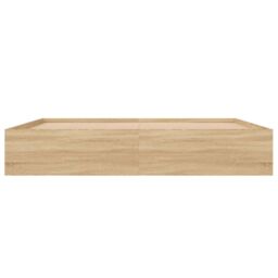 Berkfield Home Bed Frame Sonoma Oak 200x200 cm in Brown - thumbnail 6