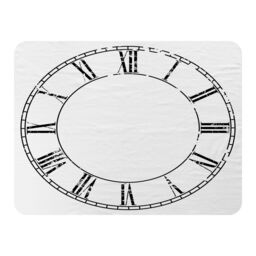 Benjamin Tate Design Roman Numeral Clock Blanket in Natural - Size: 120 cm x 150 cm - thumbnail 1
