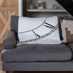 Benjamin Tate Design Roman Numeral Clock Blanket in Natural - Size: 120 cm x 150 cm - thumbnail 2