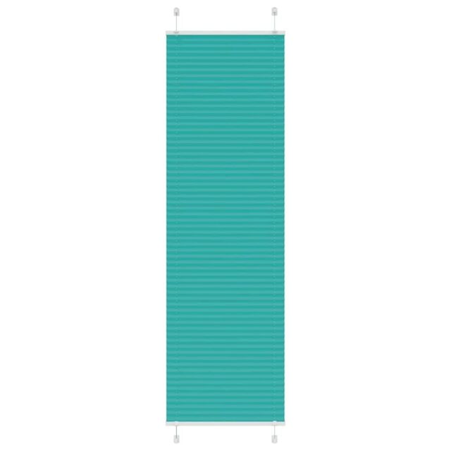 Berkfield Home Pleated Blind Petrol Green 65x200 cm Fabric Width 64.4 cm Polyester - image 1
