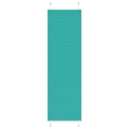 Berkfield Home Pleated Blind Petrol Green 65x200 cm Fabric Width 64.4 cm Polyester - thumbnail 1