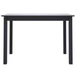 Berkfield Home Dining Table Black 114x71x75 cm Solid Rubber Wood - Size: 114 x 71 x 75 cm - thumbnail 3