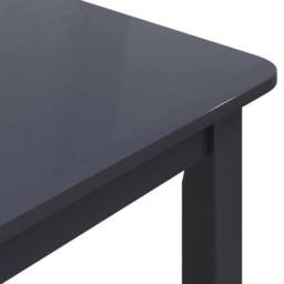 Berkfield Home Dining Table Black 114x71x75 cm Solid Rubber Wood - Size: 114 x 71 x 75 cm - thumbnail 6