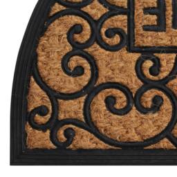 Berkfield Home Door Mat Half Round 45x75 cm Rubber & Coir in Brown - thumbnail 6