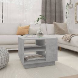Berkfield Home Coffee Table Concrete Grey 55x55x43 cm Engineered Wood - Size: 55 x 55 x 43 cm - thumbnail 1