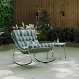 Charles Bentley Porto Green Stripe Rocking Chair - thumbnail 2