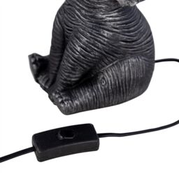 First Choice Lighting Set of 2 Elephant - Black Resin Table Lamps With Black Fabric Shades - thumbnail 3