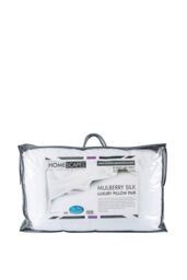 Homescapes Pure Mulberry Silk Blend Pillow Pair with Cotton Casing in White
