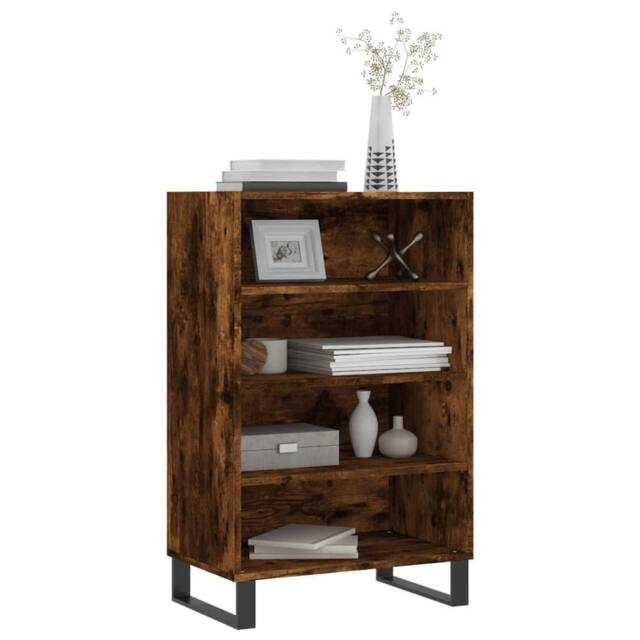 Berkfield Home Highboard Smoked Oak 57x35x90 cm Engineered Wood in Brown - Size: 57 x 35 x 90 cm - image 1