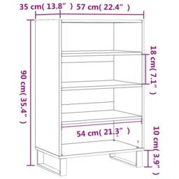 Berkfield Home Highboard Smoked Oak 57x35x90 cm Engineered Wood in Brown - Size: 57 x 35 x 90 cm - thumbnail 9