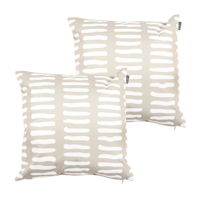 icon Mark Making Scatter Cushion Khaki 43x43cm Set of 2 in Stone - Size: 43 cm x 43 cm - image 1