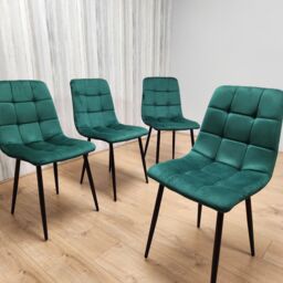 KOSY KOALA Dining Chairs Set Of 4 Green Tufted Chairs Velvet Chairs, Soft Padded Seat Living Room Chairs, Kitchen Chairs, Dining Room