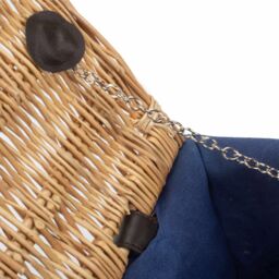 Red Hamper Wicker 36cm Picnic Basket with Cotton Lining in Blue - thumbnail 5