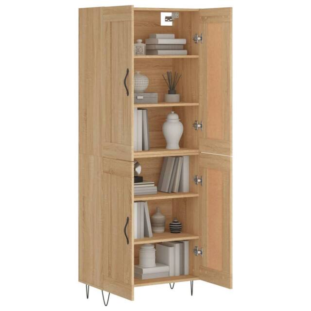 Berkfield Home Highboard Sonoma Oak 69.5x34x180 cm Engineered Wood in Tan - image 1
