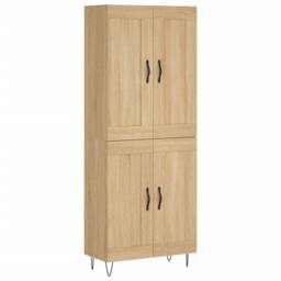 Berkfield Home Highboard Sonoma Oak 69.5x34x180 cm Engineered Wood in Tan - thumbnail 3