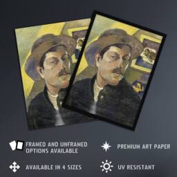 Artery8 Self Portrait in a Hat Paul Gauguin Framed Wall Art Print - Size: A4 - thumbnail 2