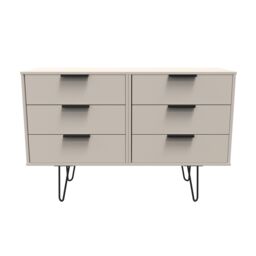 Ready Assembled 2 U Fuji 6 Drawer Wide Chest (Ready Assembled) in Taupe - thumbnail 1