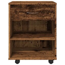 Berkfield Home Rolling Cabinet Old Wood 46x36x59 cm Engineered Wood in Brown - Size: 46 x 36 x 59 cm - thumbnail 5