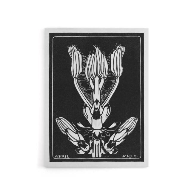 "Artery8 April Flower Vintage Black White Canvas Wall Art Print de Graag - Size: W18"" x H24""" - image 1