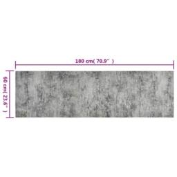 Berkfield Home Kitchen Rug Washable Beton 60x180 cm Velvet in Grey - thumbnail 5