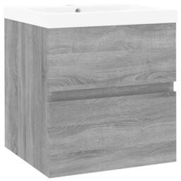 Berkfield Home Sink Cabinet with Built-in Basin Grey Sonoma Engineered Wood - thumbnail 3