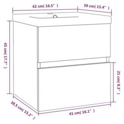 Berkfield Home Sink Cabinet with Built-in Basin Grey Sonoma Engineered Wood - thumbnail 6