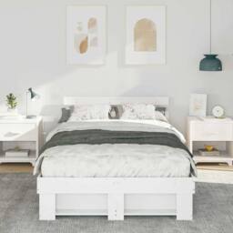 Berkfield Home Traditional with Headboard White 120 x 190 cm Solid pine wood - thumbnail 4