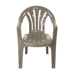 simpa Solana Plastic Patio & Garden Chairs - Set of 4 in Taupe - thumbnail 3