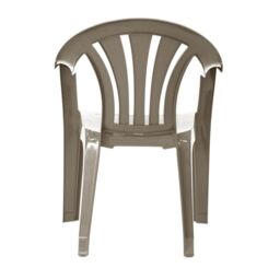 simpa Solana Plastic Patio & Garden Chairs - Set of 4 in Taupe - thumbnail 6