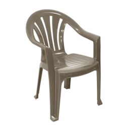 simpa Solana Plastic Patio & Garden Chairs - Set of 4 in Taupe - thumbnail 5