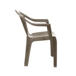 simpa Solana Plastic Patio & Garden Chairs - Set of 4 in Taupe - thumbnail 4
