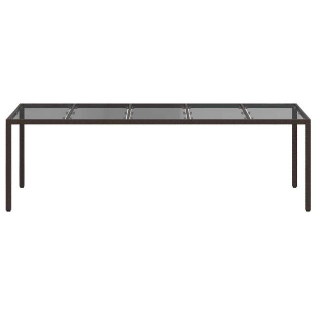 Berkfield Home Durable Garden Dining Table Brown 250x100x75 cm Poly Rattan - Size: 250 x 100 x 75 cm - image 1