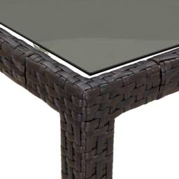 Berkfield Home Durable Garden Dining Table Brown 250x100x75 cm Poly Rattan - Size: 250 x 100 x 75 cm - thumbnail 6