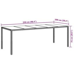Berkfield Home Durable Garden Dining Table Brown 250x100x75 cm Poly Rattan - Size: 250 x 100 x 75 cm - thumbnail 7