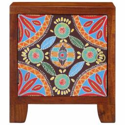 Berkfield Home Bedside Cabinet 40x30x45 cm Solid Wood Acacia in Brown - Size: 40 x 30 x 45 cm - thumbnail 1
