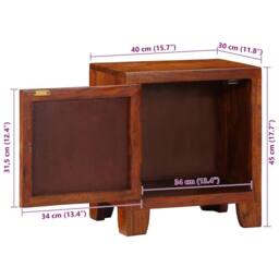 Berkfield Home Bedside Cabinet 40x30x45 cm Solid Wood Acacia in Brown - Size: 40 x 30 x 45 cm - thumbnail 9