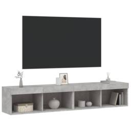 Berkfield Home TV Cabinets with LED Lights 2 pcs Concrete Grey 80x30x30 cm - Size: 80 x 30 x 30 cm - thumbnail 6