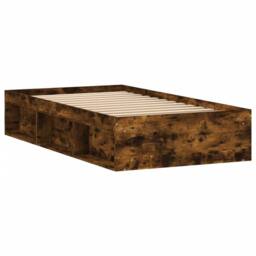 Berkfield Home Bed Frame Smoked Oak 100x200 cm in Brown - thumbnail 8