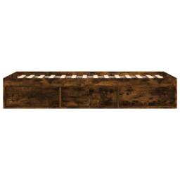 Berkfield Home Bed Frame Smoked Oak 100x200 cm in Brown - thumbnail 7
