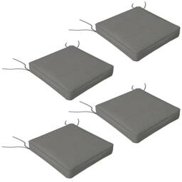 OUTSUNNY Set of 4 Outdoor Seat Cushions Water Repellent Seat Pads with Ties in Grey - thumbnail 2