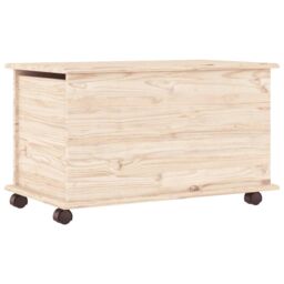 Berkfield Home Storage Chest with Wheels ALTA 73x39.5x44 cm Solid Wood Pine in Brown - thumbnail 6