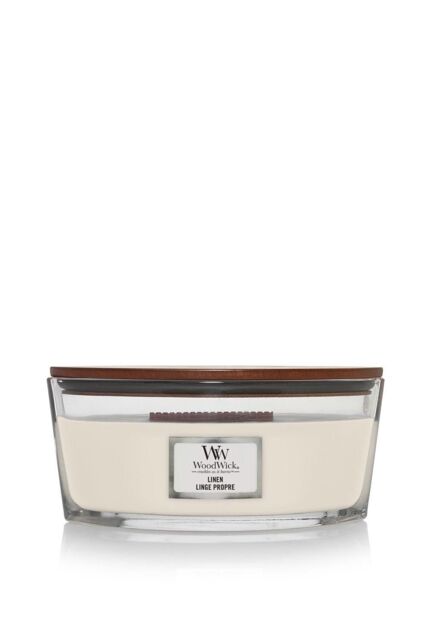 Woodwick Women's Linen Spa Ellipse Candle in White - image 1