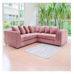 Furniture 786 Hannah Jumbo Cord Scatter Back 2c2 Corner Sofa in Pink