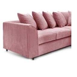 Furniture 786 Hannah Jumbo Cord Scatter Back 2c2 Corner Sofa in Pink - thumbnail 3