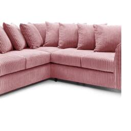 Furniture 786 Hannah Jumbo Cord Scatter Back 2c2 Corner Sofa in Pink - thumbnail 4