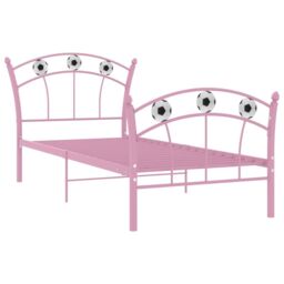 Berkfield Home Bed Frame with Football Design Pink Metal 90x200 cm - thumbnail 2