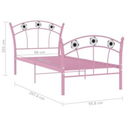Berkfield Home Bed Frame with Football Design Pink Metal 90x200 cm - thumbnail 6
